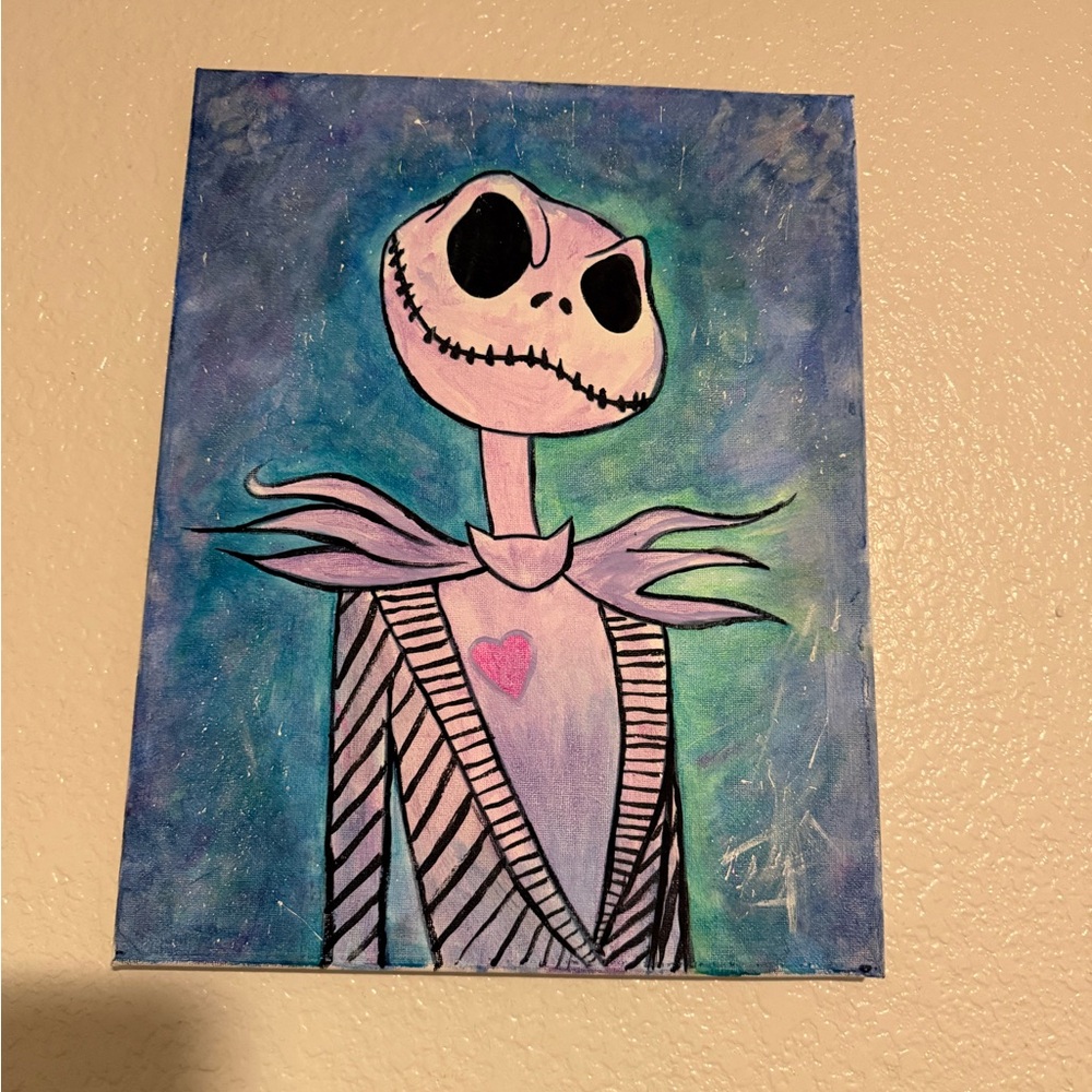Jack Skellington Canvas Art Black light glow